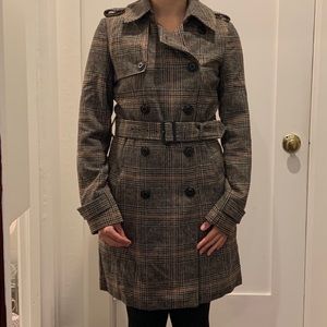 Herringbone trench coat